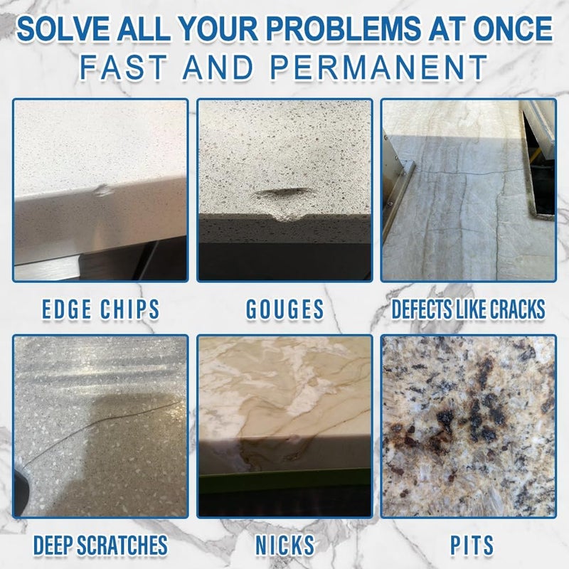 cocomfix Quartz Countertop Chip Repair Kit(Light Gray), Marble and Granite Repair to Fix Nicks, Chips or Scratches on Granite, Marble Porcelain, Corian, Travertine, Quartz, Acrylic and Other Surfaces. - Image 4